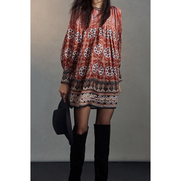 Anthropologie Tanvi Kedia Agatha Tunic Dress Womens Sz M Boho